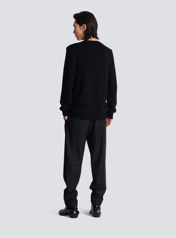 Balmain Paris Pull En Laine Balmain Paris Noir - Homme