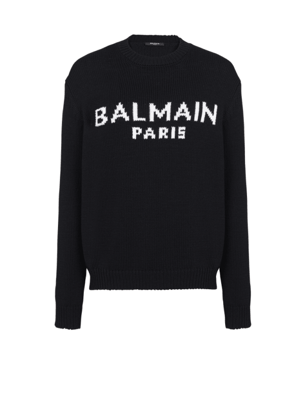 balmain paris Pull en laine Balmain Paris noir - Homme balmain paris Pull en laine Balmain Paris noir - Homme