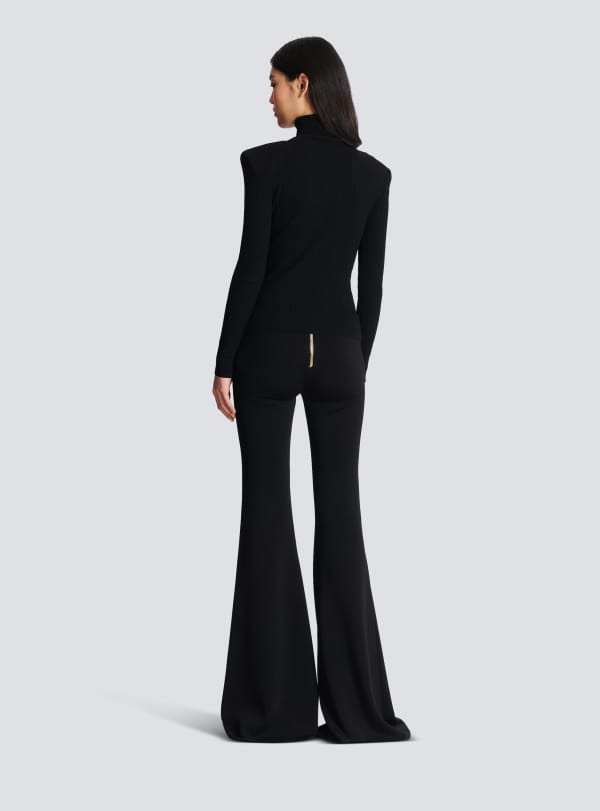 Balmain Paris Pull En Maille à Boutons Dorés Noir - Femme