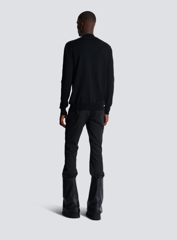 Balmain Paris Pull En Maille Balmain Couture étiquette Noir - Homme