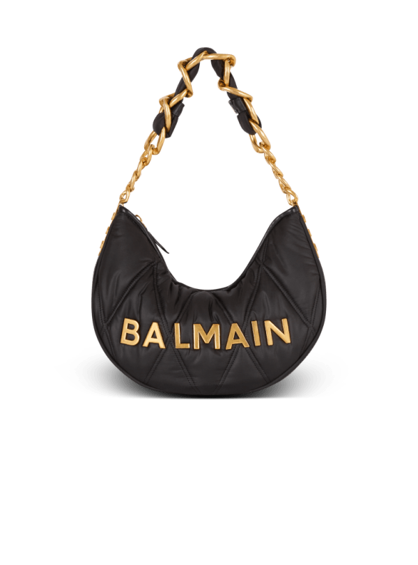 balmain paris Sac 1945 Soft Moon en nylon matelassé à motif Diamond noir - Homme