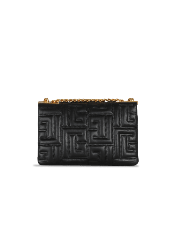 Balmain Paris Sac 1945 Soft Petit Modèle En Cuir Matelassé Noir - Femme