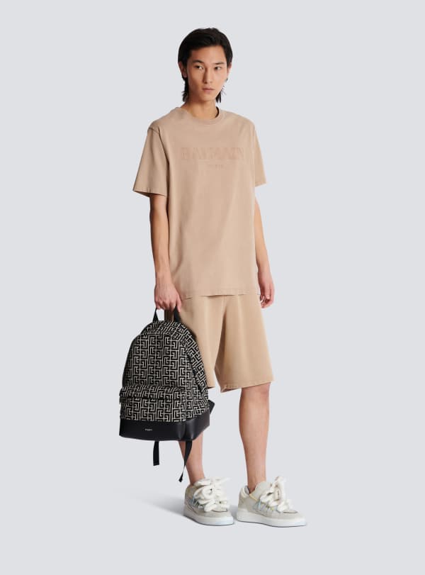 Balmain Paris Sac à Dos En Jacquard Monogramme Noir - Homme