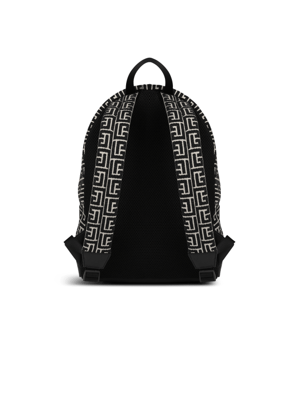 Balmain Paris Sac à Dos En Jacquard Monogramme Noir - Homme
