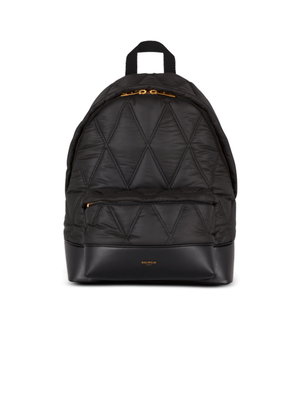 balmain paris Sac à dos en nylon matelassé à motif Diamond noir - Homme