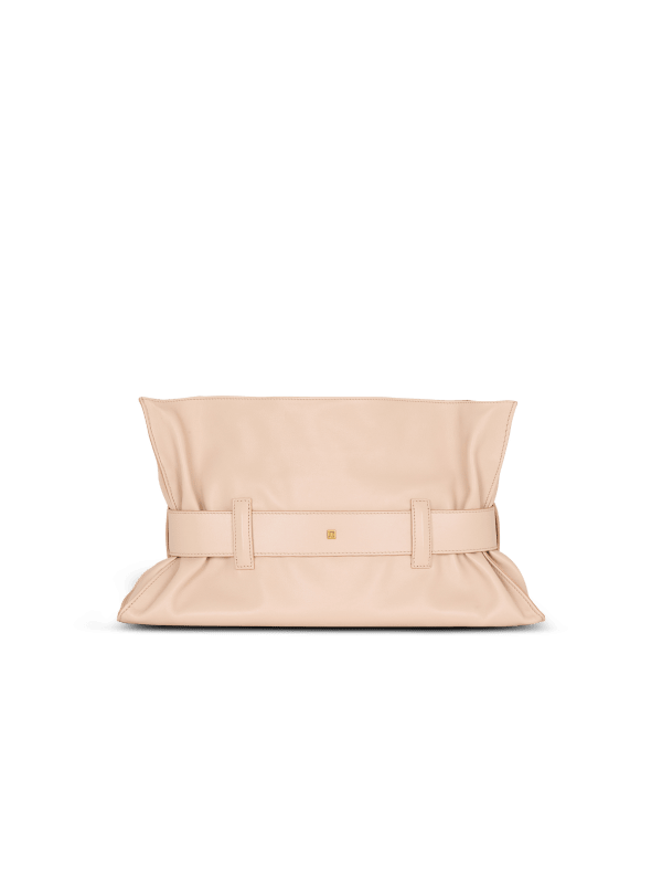 Balmain Paris Sac Anthem Medium En Cuir De Veau Beige - Femme