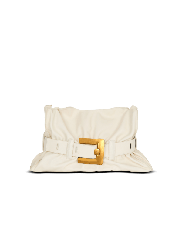 balmain paris Sac Anthem Medium en cuir de veau beige - Femme