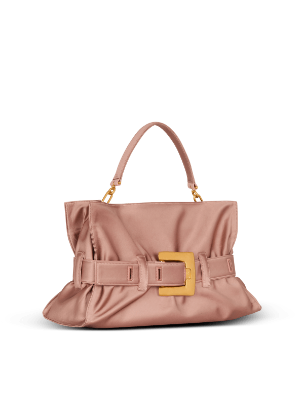 Balmain Paris Sac Anthem Medium En Satin Rose - Femme