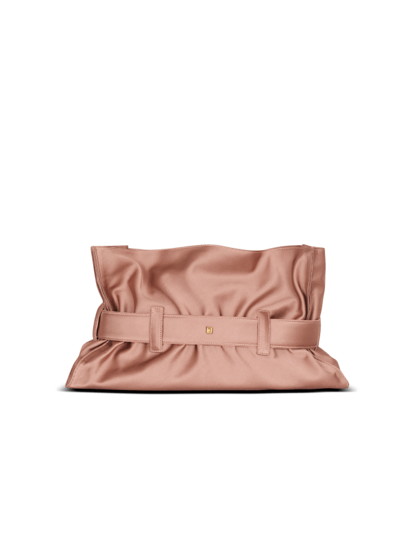 Balmain Paris Sac Anthem Medium En Satin Rose - Femme