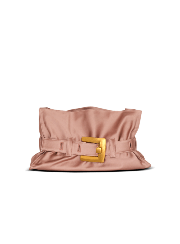 balmain paris Sac Anthem Medium en satin rose - Femme