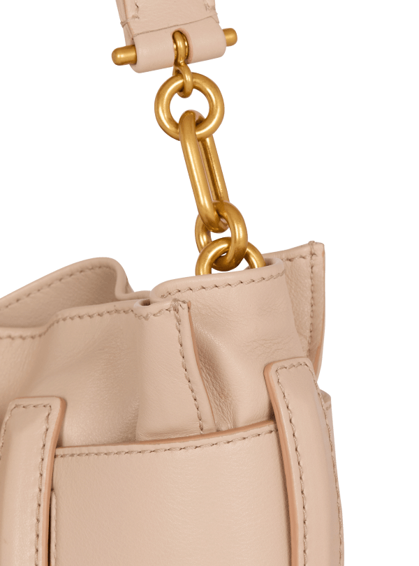 Balmain Paris Sac Anthem Mini En Cuir De Veau Beige - Femme