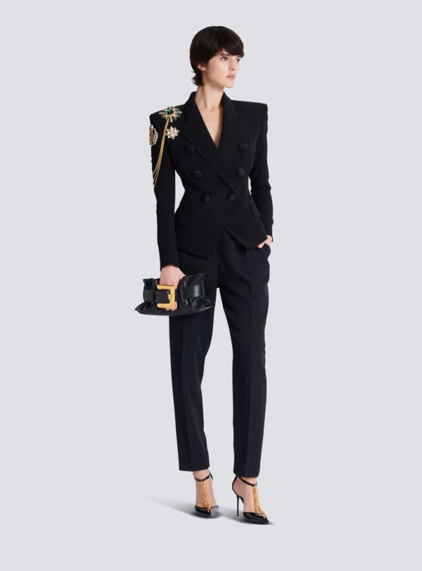 Balmain Paris Sac Anthem Mini En Cuir De Veau Noir - Femme