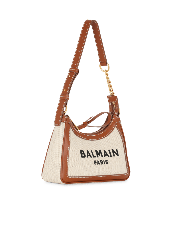 Balmain Paris Sac B-Army Canvas En Toile Et Cuir Beige - Femme