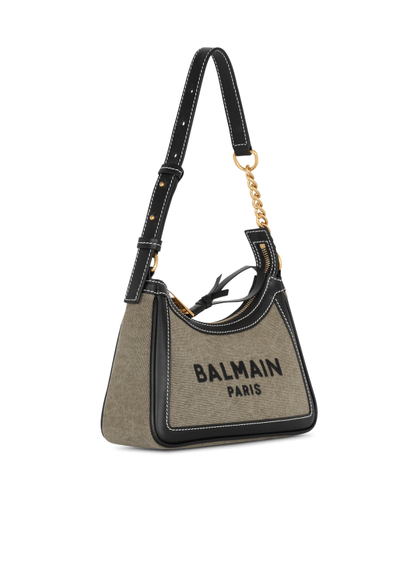 Balmain Paris Sac B-Army Canvas En Toile Et Cuir Kaki - Femme
