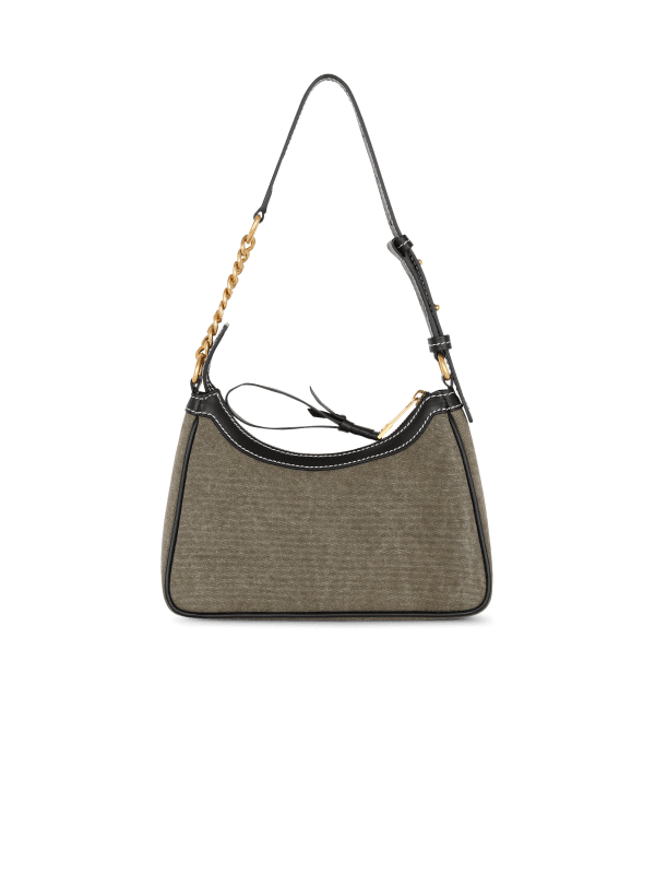 Balmain Paris Sac B-Army Canvas En Toile Et Cuir Kaki - Femme