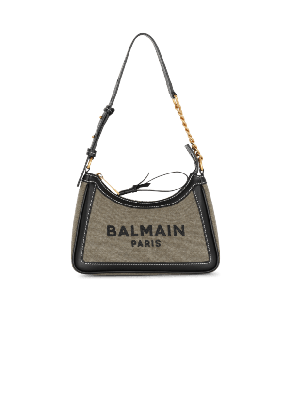 balmain paris Sac B-Army canvas en toile et cuir kaki - Femme