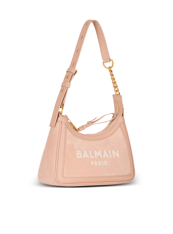 Balmain Paris Sac B-Army Shoulder En Cuir Suédé Beige - Femme