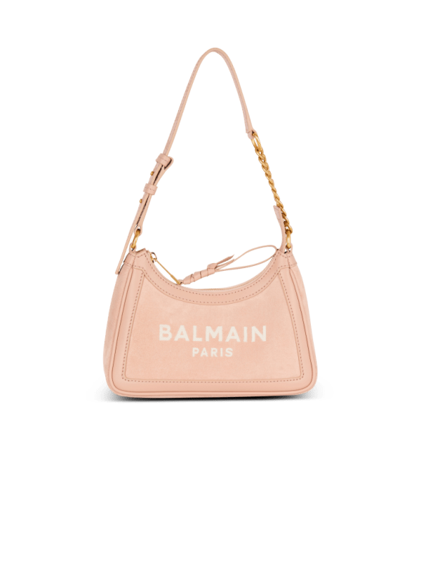 balmain paris Sac B-Army Shoulder en cuir suédé beige - Femme