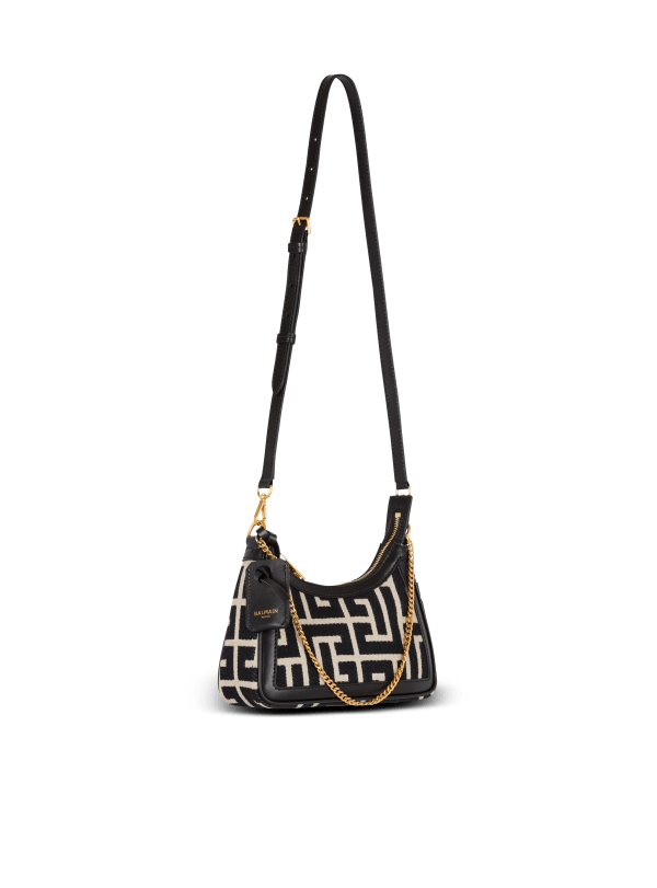 Balmain Paris Sac B-Army Shoulder En Jacquard à Monogramme Noir - Femme