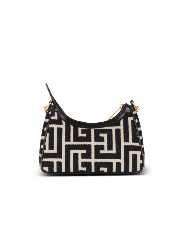 Balmain Paris Sac B-Army Shoulder En Jacquard à Monogramme Noir - Femme