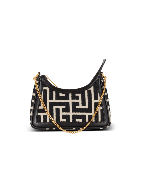 balmain paris Sac B-Army Shoulder en jacquard à monogramme noir - Femme