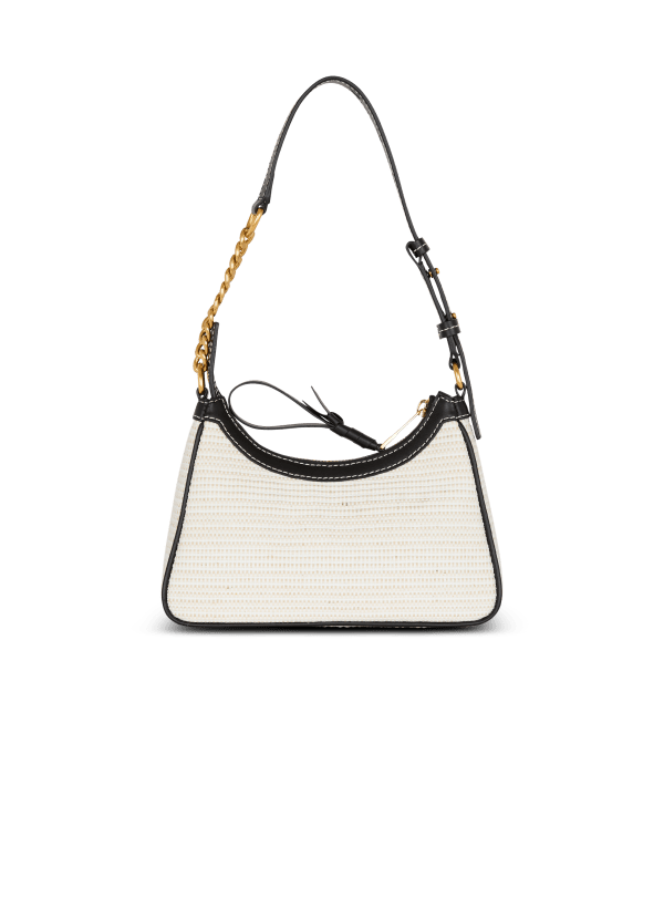 Balmain Paris Sac B-Army Shoulder En Raphia Gris - Femme