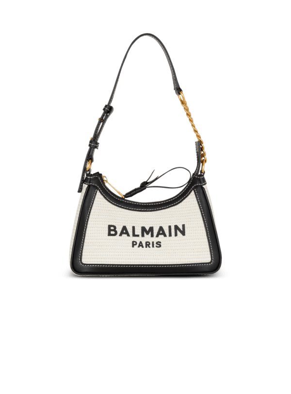 balmain paris Sac B-Army Shoulder en raphia gris - Femme balmain paris Sac B-Army Shoulder en raphia gris - Femme