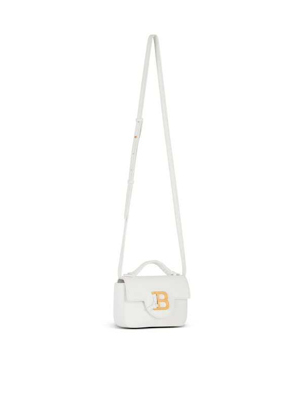 Balmain Paris Sac B-Buzz 17 Mini En Cuir De Veau Grainé Blanc - Femme