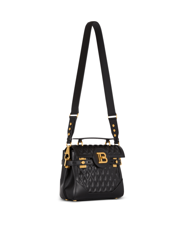 Balmain Paris Sac B-Buzz 23 En Cuir De Veau Matelassé à Motif Diamond Noir - Femme