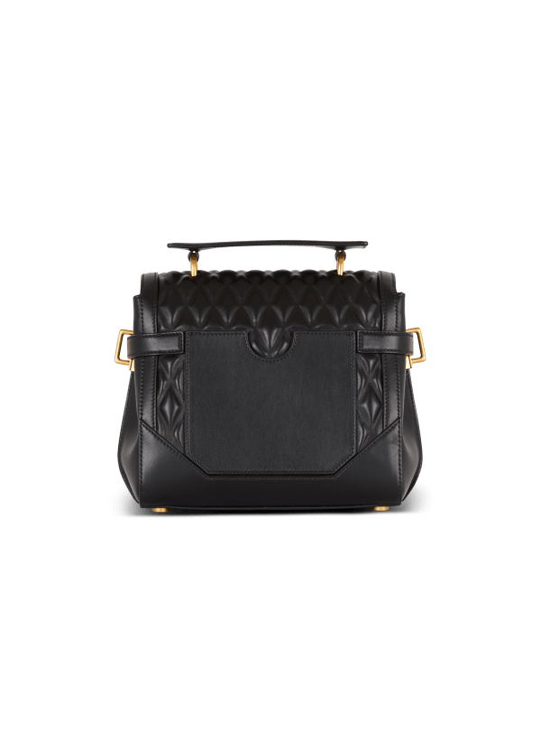 Balmain Paris Sac B-Buzz 23 En Cuir De Veau Matelassé à Motif Diamond Noir - Femme
