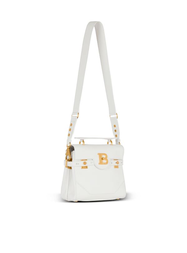 Balmain Paris Sac B-Buzz 23 En Cuir Grainé Blanc - Femme