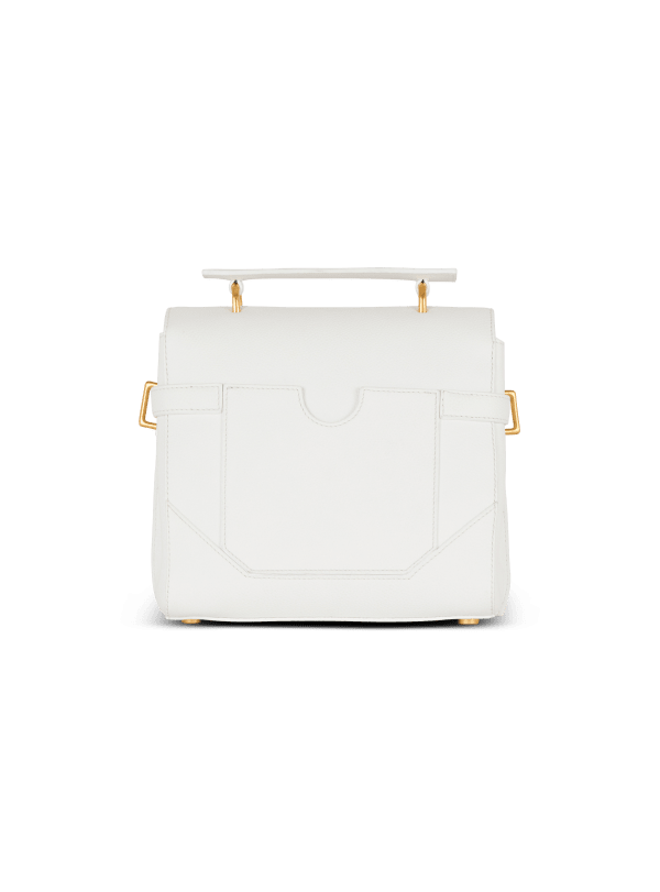 Balmain Paris Sac B-Buzz 23 En Cuir Grainé Blanc - Femme