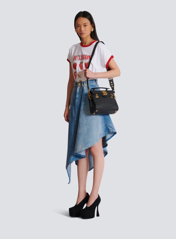 Balmain Paris Sac B-Buzz 23 En Cuir Grainé Noir - Femme