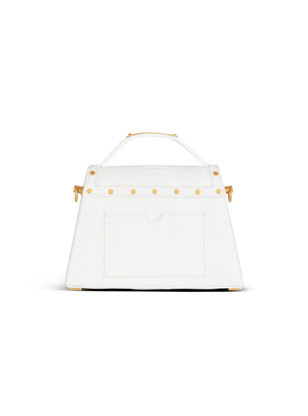 Balmain Paris Sac B-Buzz Dynasty En Cuir D’élaphe Blanc - Femme