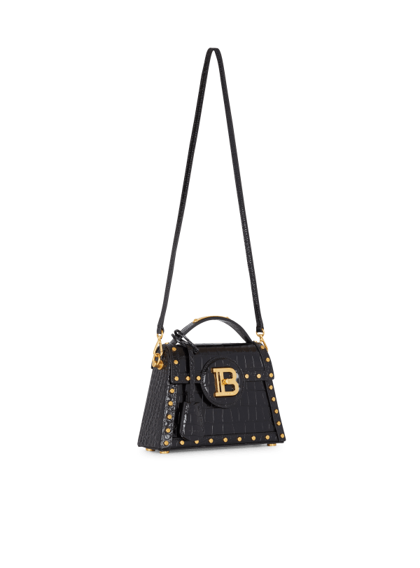 Balmain Paris Sac B-Buzz Dynasty En Cuir Effet Crocodile Noir - Femme