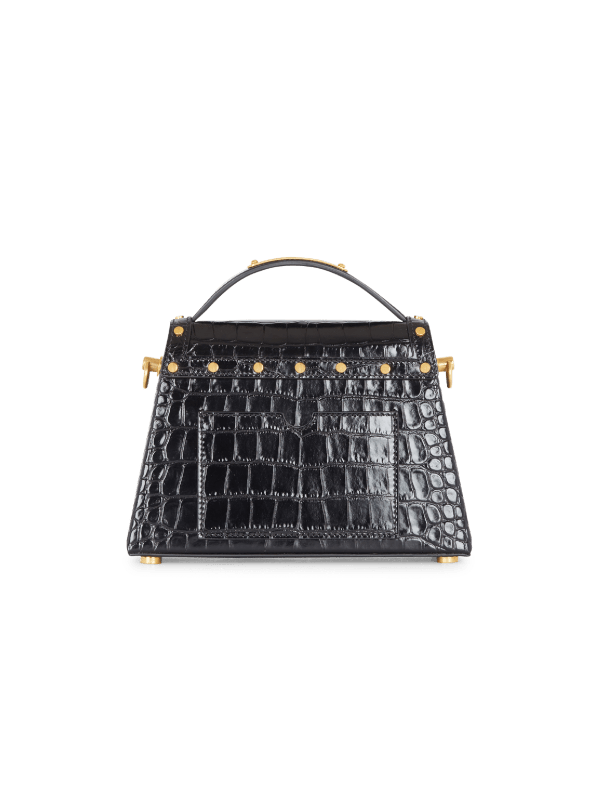 Balmain Paris Sac B-Buzz Dynasty En Cuir Effet Crocodile Noir - Femme
