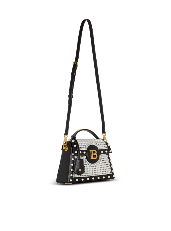 Balmain Paris Sac B-Buzz Dynasty En Cuir Et Satin Brodé Noir - Femme