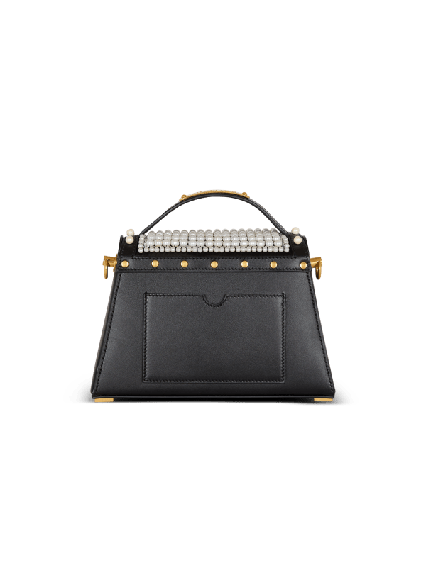 Balmain Paris Sac B-Buzz Dynasty En Cuir Et Satin Brodé Noir - Femme