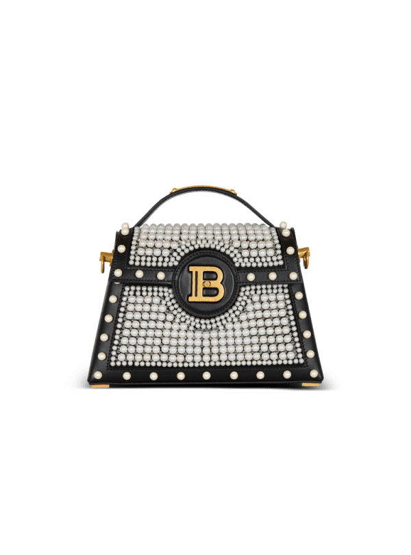 balmain paris Sac B-Buzz Dynasty en cuir et satin brodé noir - Femme balmain paris Sac B-Buzz Dynasty en cuir et satin brodé noir - Femme