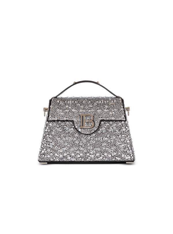 balmain paris Sac B-Buzz Dynasty en cuir suédé et strass argent - Femme