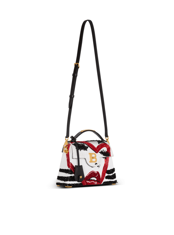 Balmain Paris Sac B-Buzz Dynasty Make Up En Satin Brodé Rouge - Femme