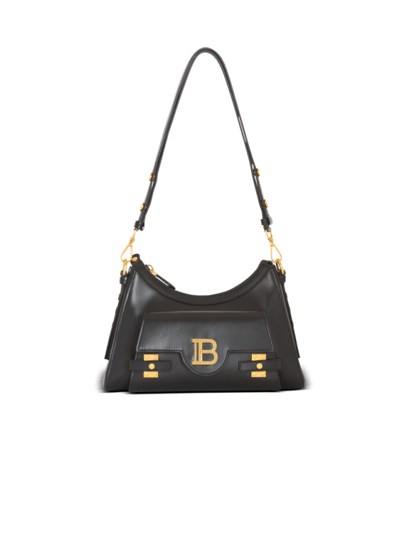 balmain paris Sac B-Buzz Hobo en cuir de veau noir - Femme