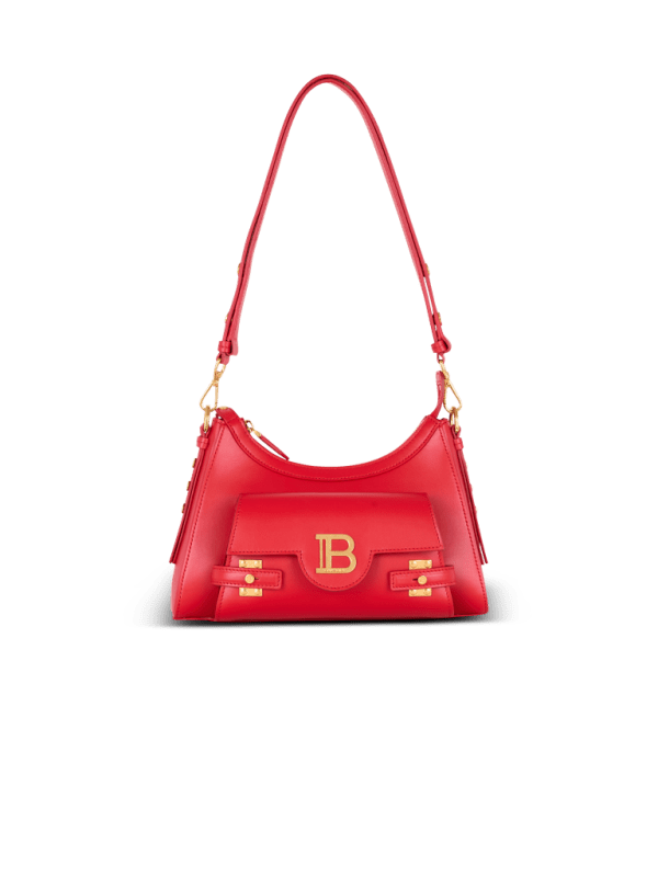 balmain paris Sac B-Buzz Hobo en cuir de veau rouge - Femme