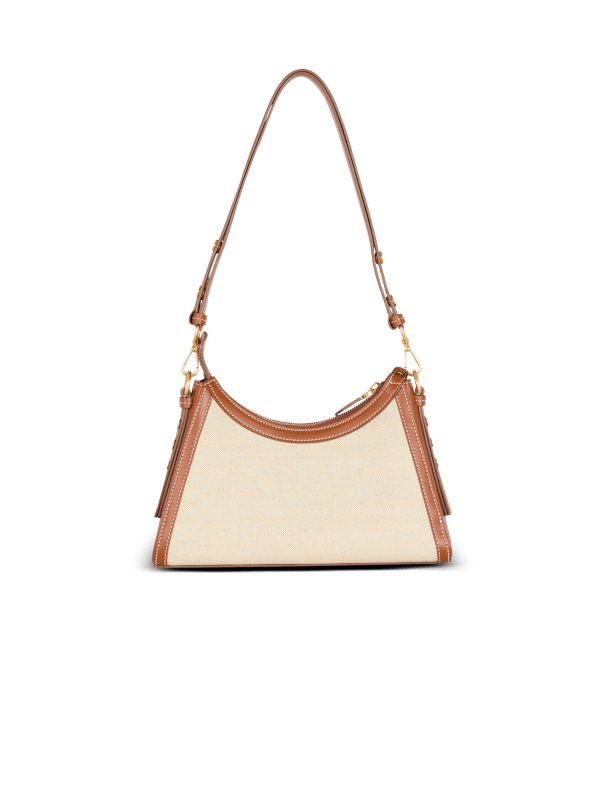 Balmain Paris Sac B-Buzz Hobo En Cuir Et Toile Beige - Femme