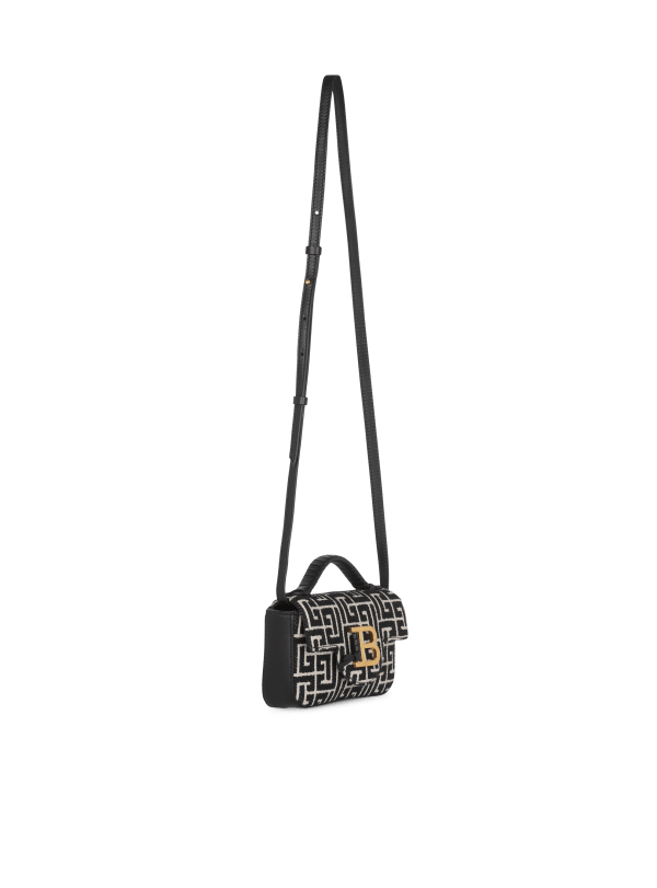 Balmain Paris Sac B-Buzz Mini En Jacquard Monogramme Noir - Femme