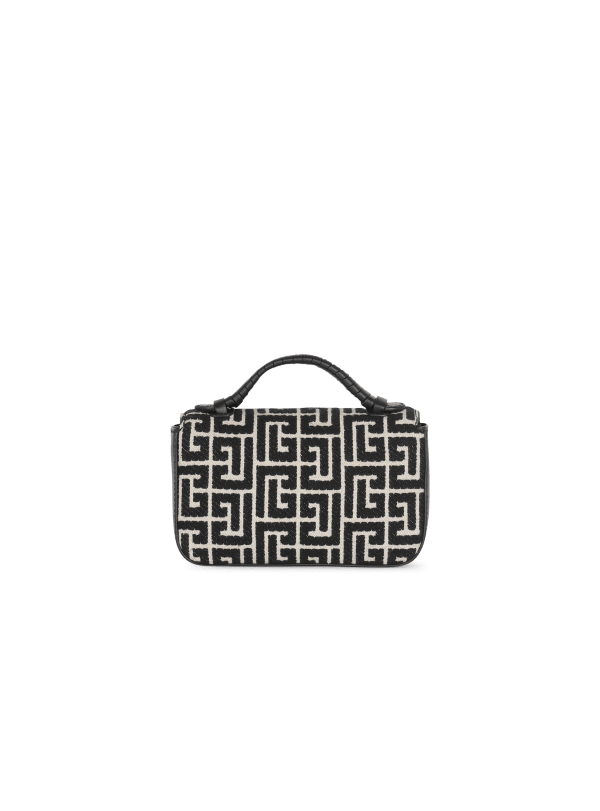 Balmain Paris Sac B-Buzz Mini En Jacquard Monogramme Noir - Femme