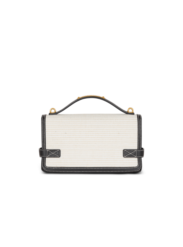 Balmain Paris Sac B-Buzz Shoulder 24 En Raphia Gris - Femme