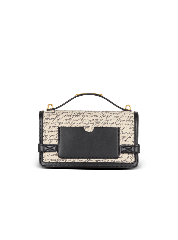 Balmain Paris Sac B-Buzz Shoulder 24 En Toile Imprimée Beige - Femme