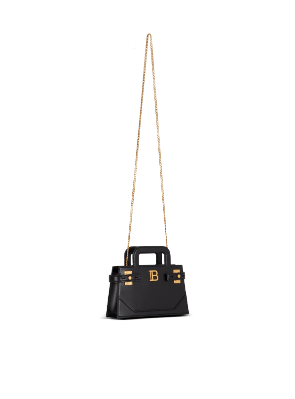Balmain Paris Sac B-Buzz Small Top Handle En Cuir De Veau Noir - Femme