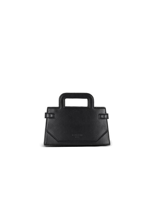Balmain Paris Sac B-Buzz Small Top Handle En Cuir De Veau Noir - Femme